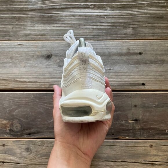 Women Size 6.5 / Size 5 Youth Nike Air Max 97 White Running Shoes Sneakers - Picture 7 of 8